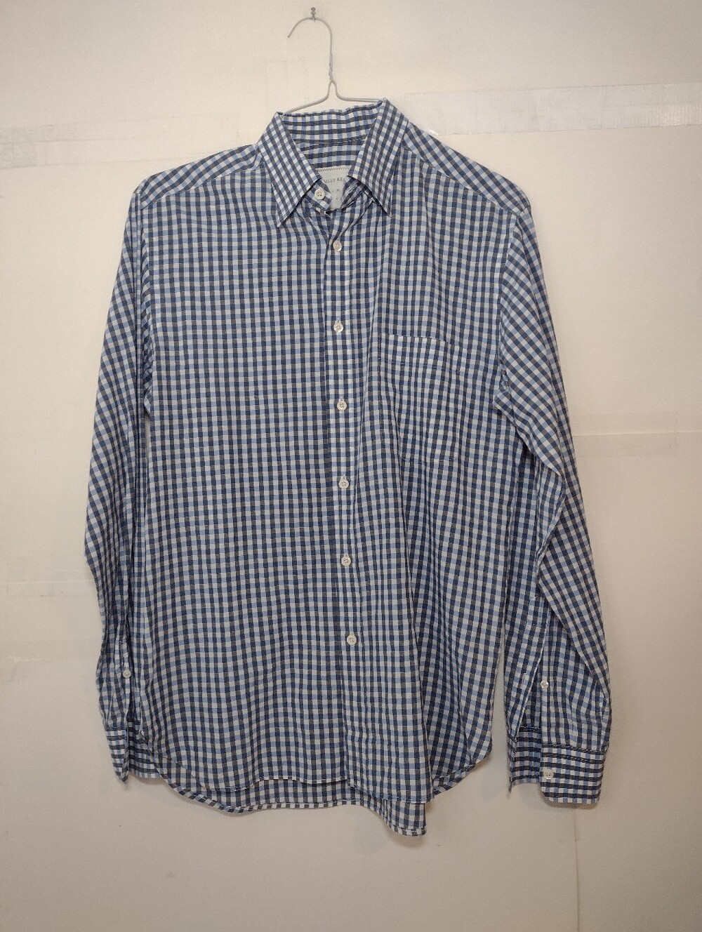 Billy Reid Blue and White Gingham Button-Down Shirt